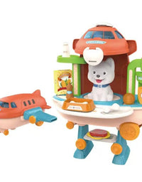Cartoon Plane Play House Pet Vet Care Set Toys for Kids (26 Pcs)
