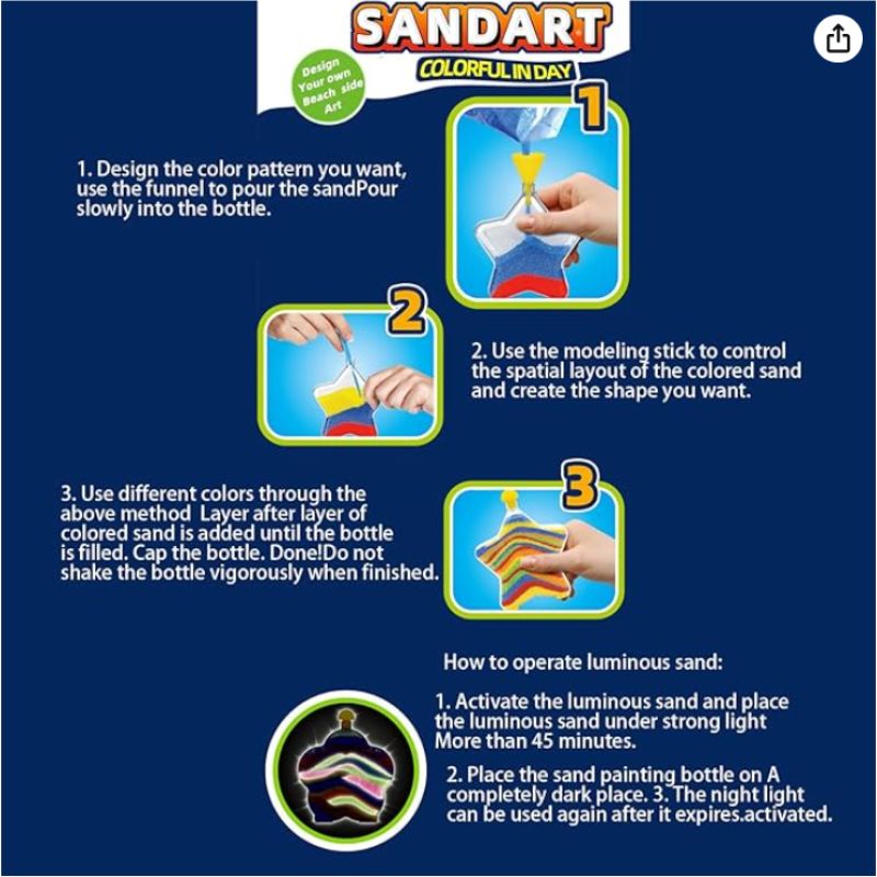 Color Day Sand Art Kit - 4 Designs, 6 Vibrant Colors