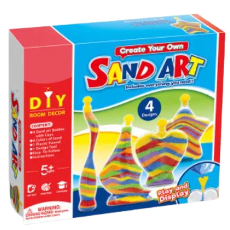 Color Day Sand Art Kit - 4 Designs, 6 Vibrant Colors