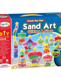 Color Day Sand Art Kit - 10 Designs, 8 Vibrant Colors With Glitter And Glow Effect
