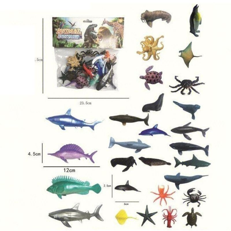Sea Ocean Animals Plastic Toys Set - Explore, Play, and Learn