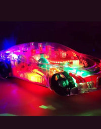 Transparent Electric Police Car With 3D Flashing Light And Music For Kids
