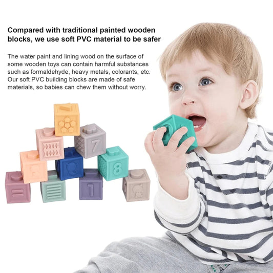 Children Soft Plastic Building Blocks - 12 Pcs