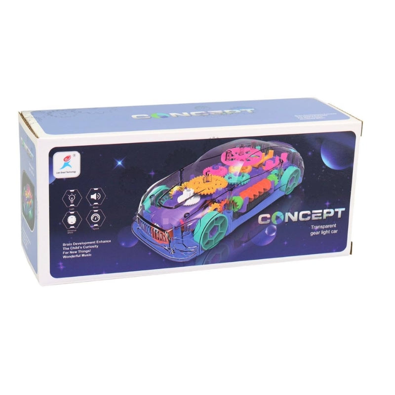 Gear Transparent Car With Light And Sound Toy For Kids