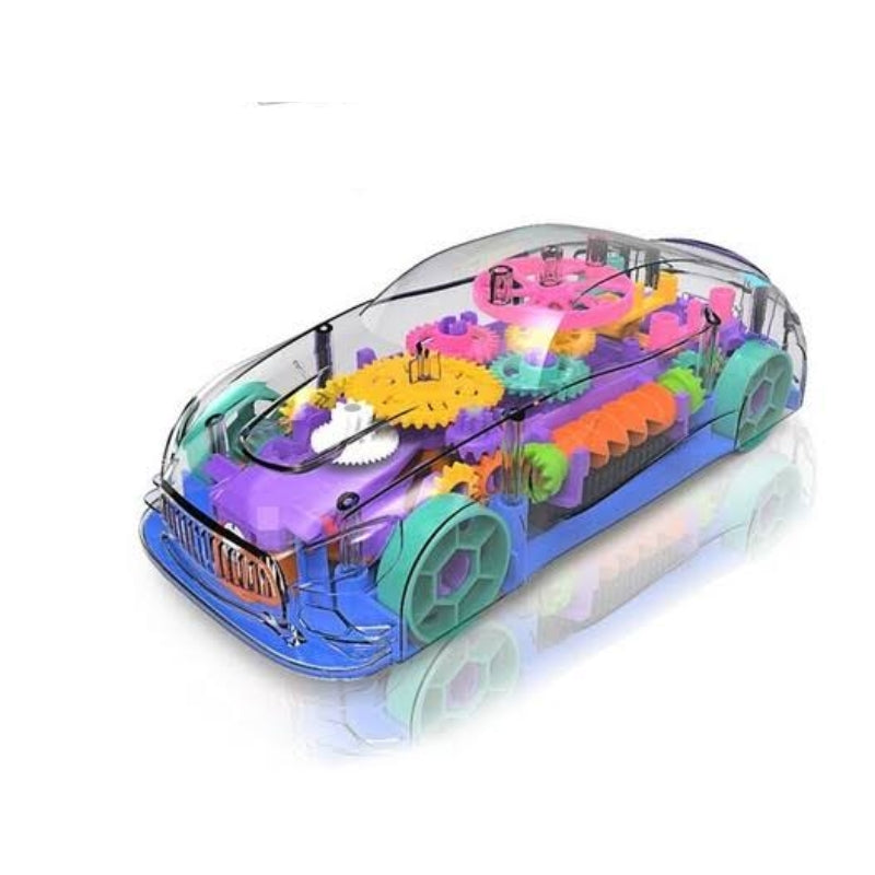 Gear Transparent Car With Light And Sound Toy For Kids