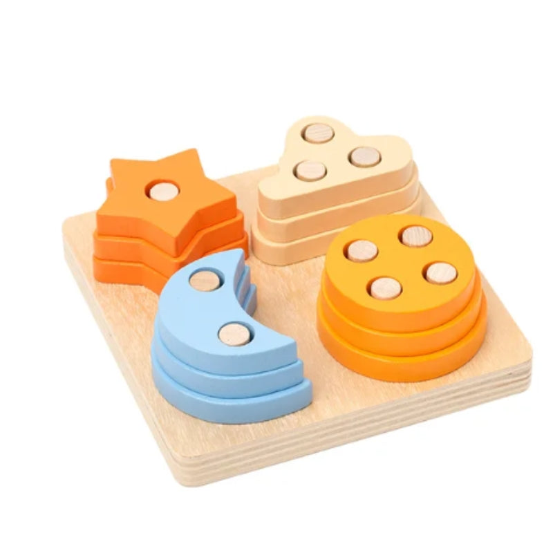 Wooden Puzzle Montessori Sorting and Stacking Toy For Kids