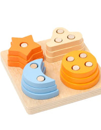 Wooden Puzzle Montessori Sorting and Stacking Toy For Kids
