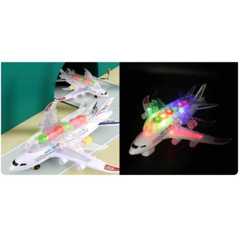 Electric Airplane Toy - Movable Model with Music and Light