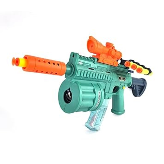 Electric Bubble Machine Gun with Soft Bullet Blaster Toy For Kids