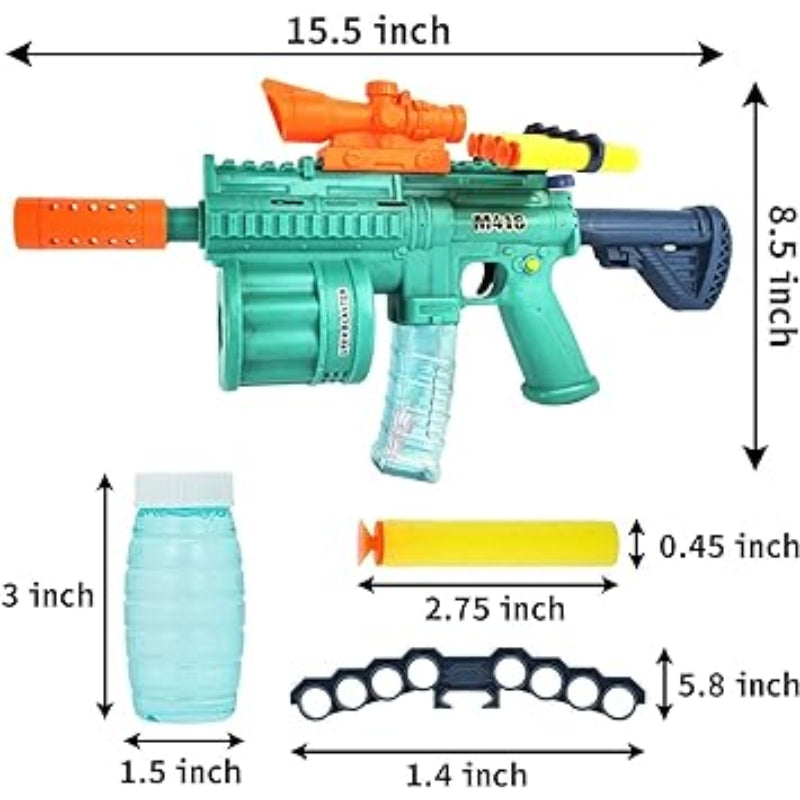 Electric Bubble Machine Gun with Soft Bullet Blaster Toy For Kids