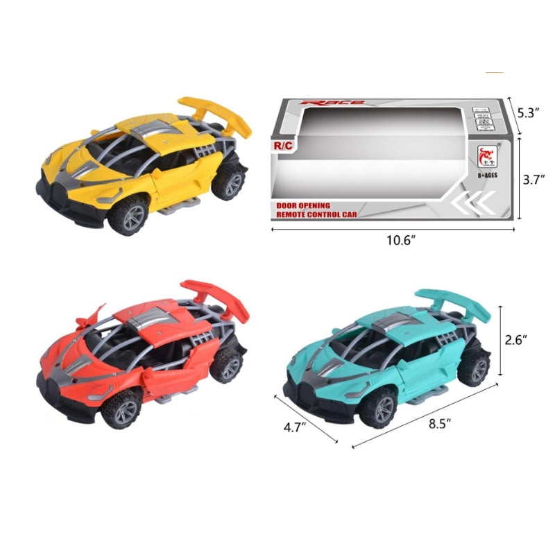 Remote Control Car with LED Lights, and Openable Doors Toy For Kids