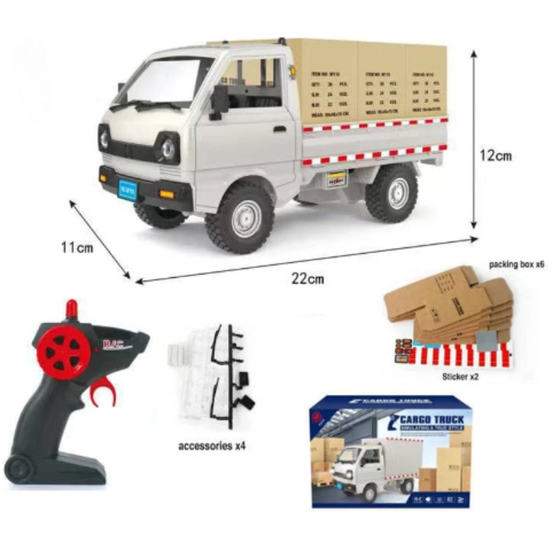 Remote Control Cargo Truck With Light & USB Charger For Kids