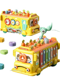 3 in 1 Children's School Bus Musical Piano Toy For Kids
