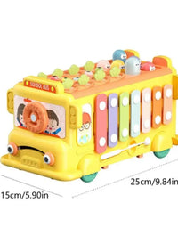 3 in 1 Children's School Bus Musical Piano Toy For Kids
