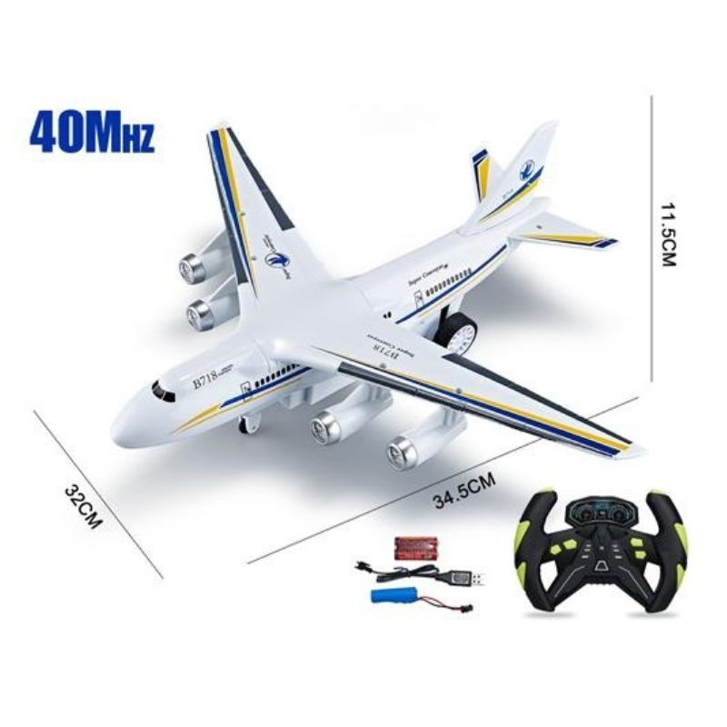 4-Function Remote Control Steering Wheel Transport Plane With Battery