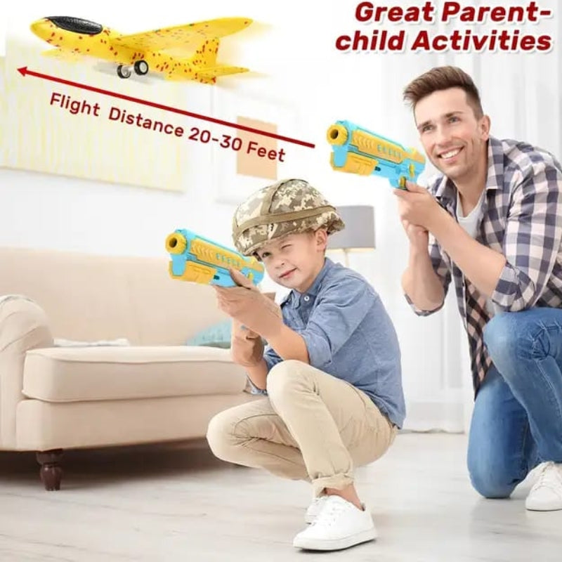 Aircraft Shooting Soft Ball Gun With Multifunction Toy For Kids