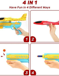 Aircraft Shooting Soft Ball Gun With Multifunction Toy For Kids
