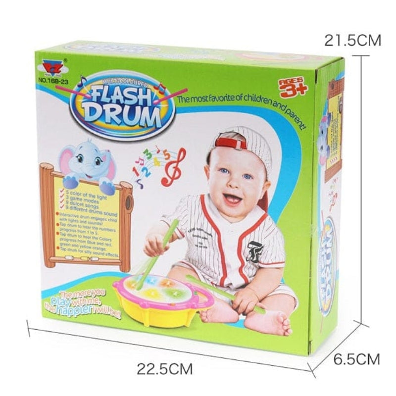 Electric Flash Drum With Light And Music Toy For Kids