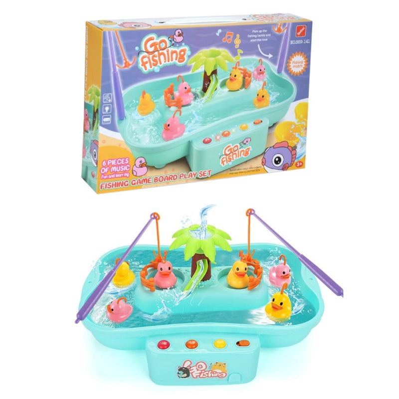 Fishing Game With Rotating Water And Floating Ducks Playset Toy For Kids