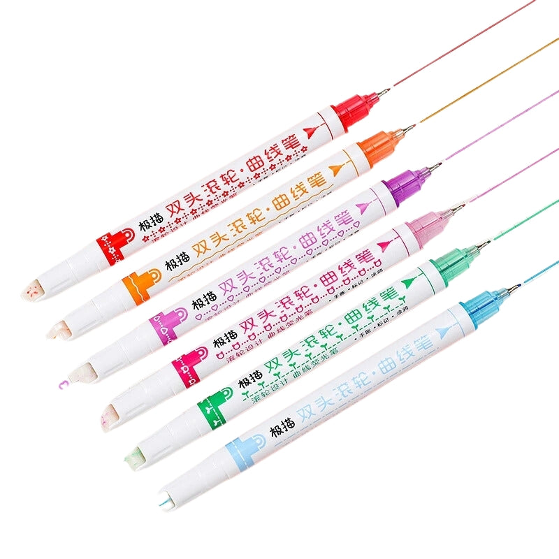 Flower Line Shape Highlighter Pen With Vibrant Colors For Kids