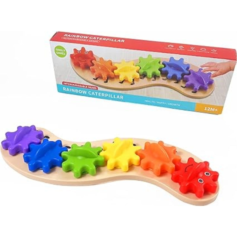 Rainbow Rotating Gear Caterpillar Toy For Kids