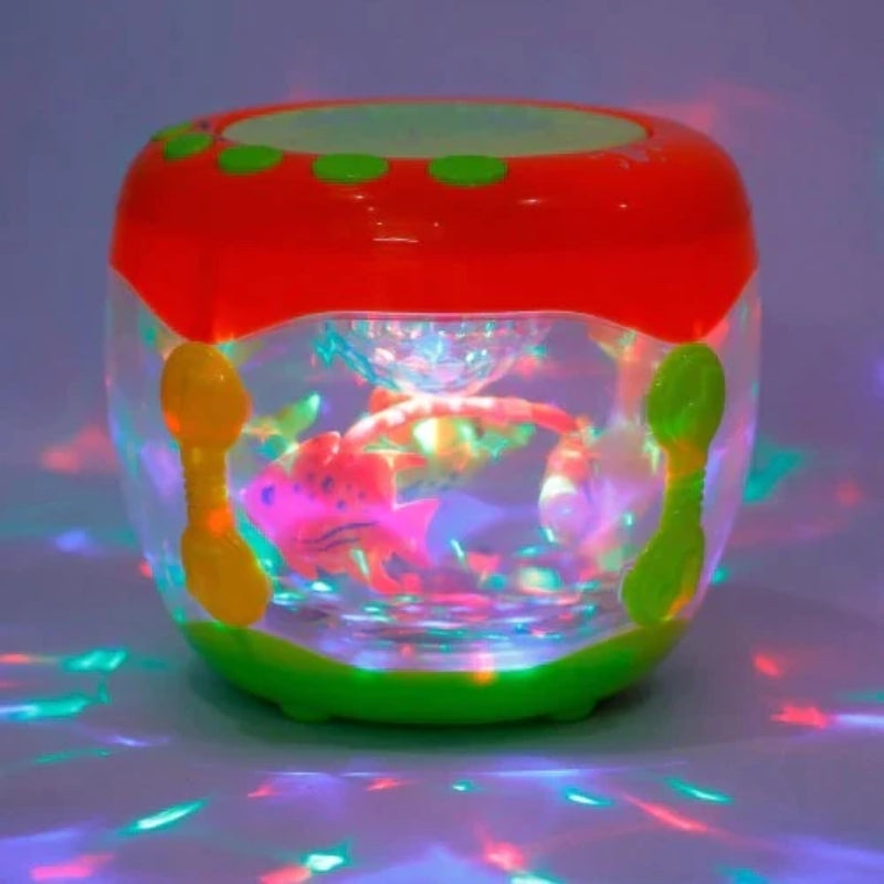 Flash Drum Fish Rotating 3D Lights Toy For Kids