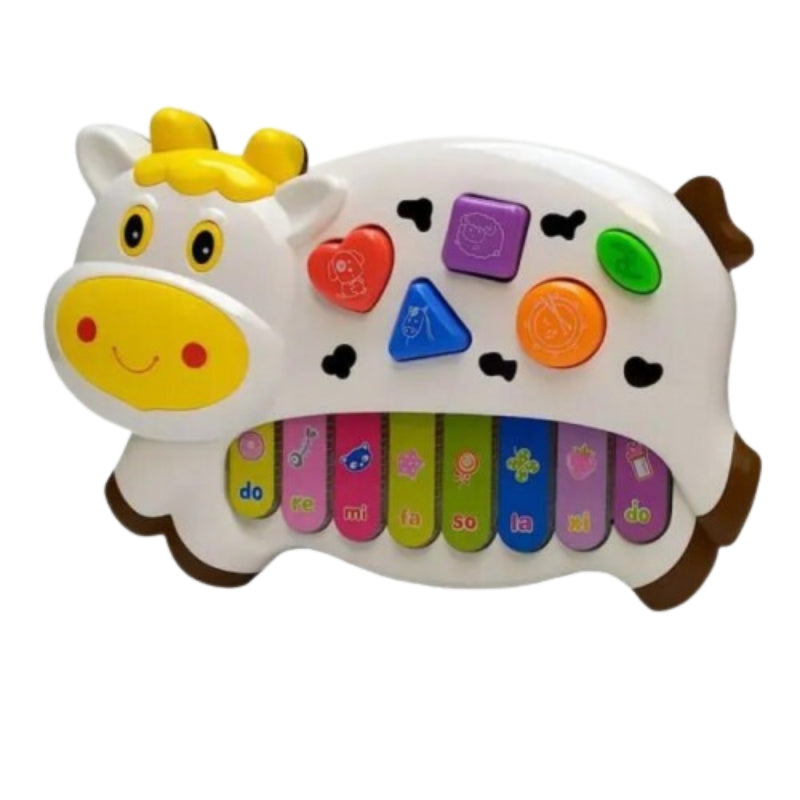 Cow-Shaped Music Piano Toy With Light and Sound For Kids