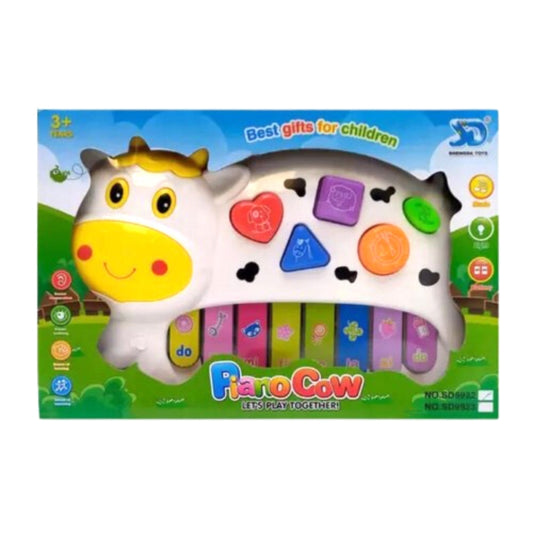 Cow-Shaped Music Piano Toy With Light and Sound For Kids