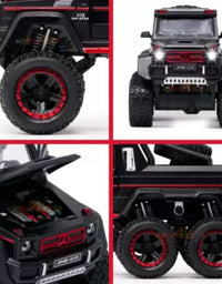 G63 6 Wheel Alloy Car Model Sound And Light Modified Off-Road Simulation
