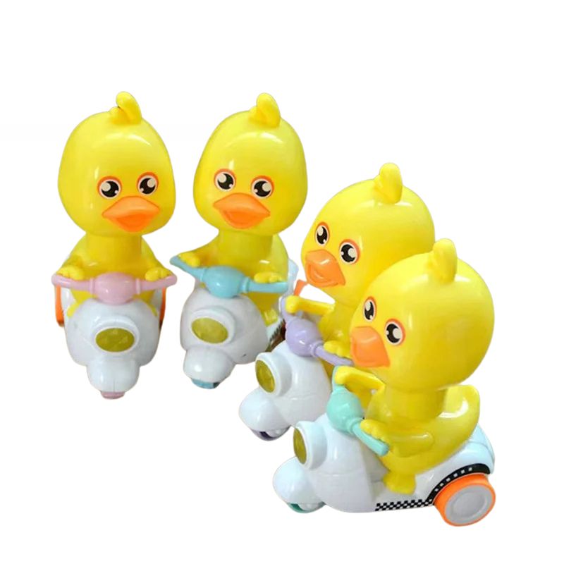 Cute Small Duck Press And Go Motorcycle