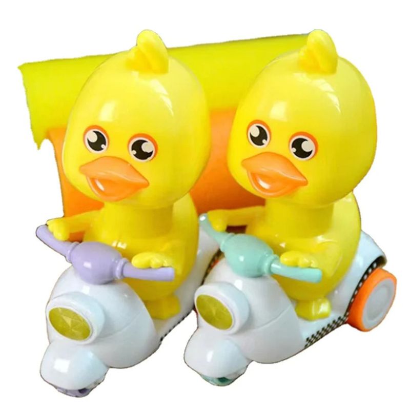 Cute Small Duck Press And Go Motorcycle