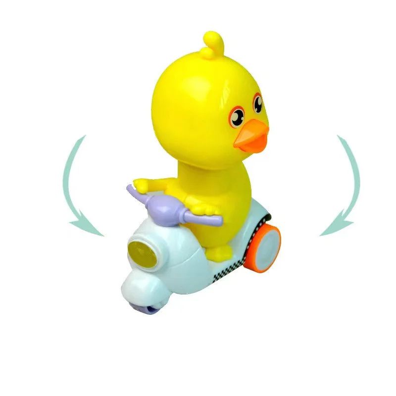 Cute Small Duck Press And Go Motorcycle