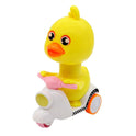 Cute Small Duck Press And Go Motorcycle