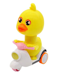 Cute Small Duck Press And Go Motorcycle

