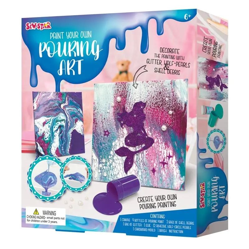 Sew Star Paint Your Own Pouring Art Kit - Experience the Magic of Fluid Painting