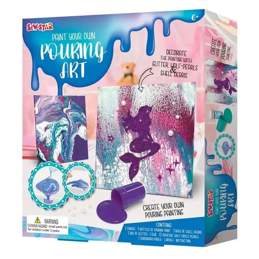 Sew Star Paint Your Own Pouring Art Kit - Experience the Magic of Fluid Painting | Deal