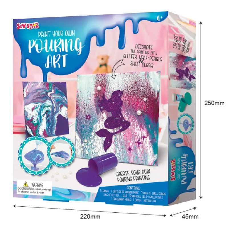 Sew Star Paint Your Own Pouring Art Kit - Experience the Magic of Fluid Painting