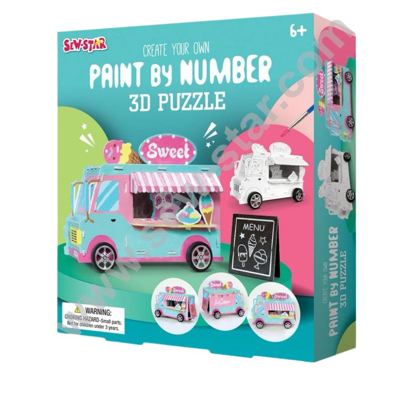 Sew Star Paint By Number 3D Puzzle - Create Stunning Artworks With Depth And Dimension (23-006,23-006,23-008)