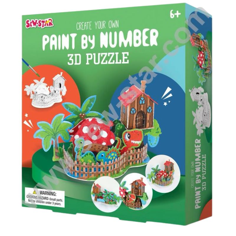 Sew Star Paint By Number 3D Puzzle - Create Stunning Artworks With Depth And Dimension (23-006,23-006,23-008)