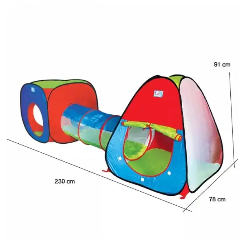 3 In 1 Pop-Up Tent With Tunnel For Kids