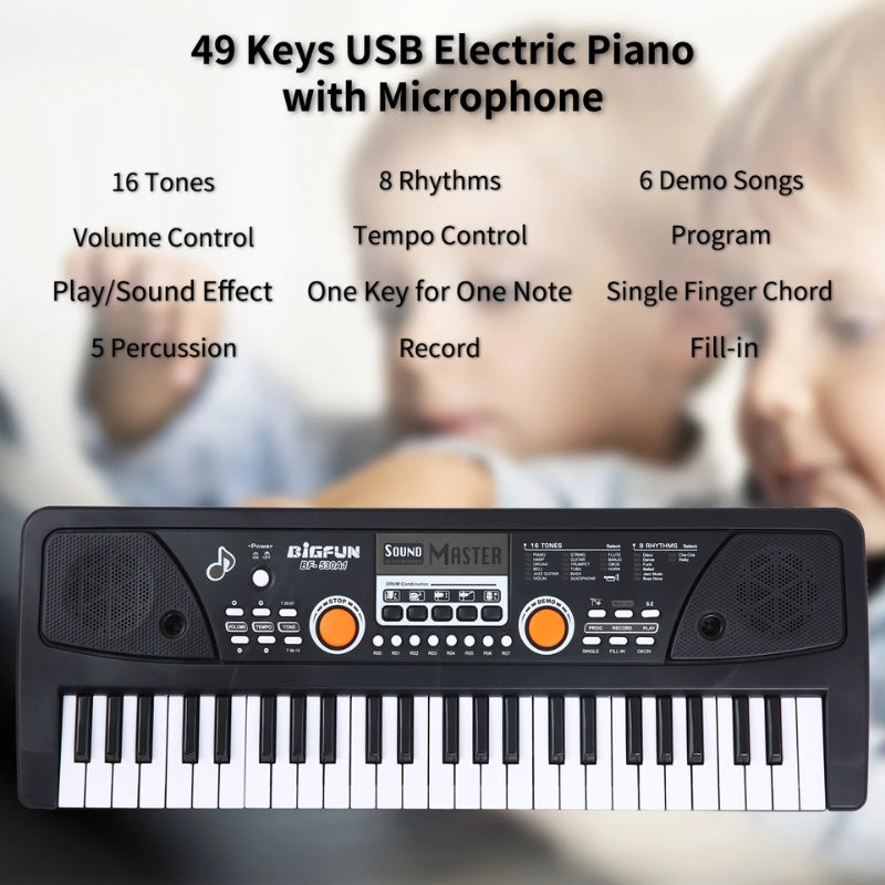Bigfun 40 Keys Electronic Keyboard With Mic For Kids