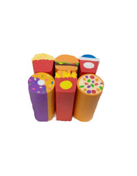Fast Food Shaped Erasers For Kids - (6 Pcs)
