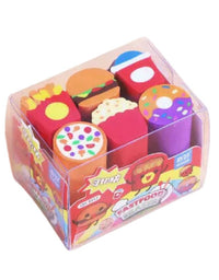 Fast Food Shaped Erasers For Kids - (6 Pcs)
