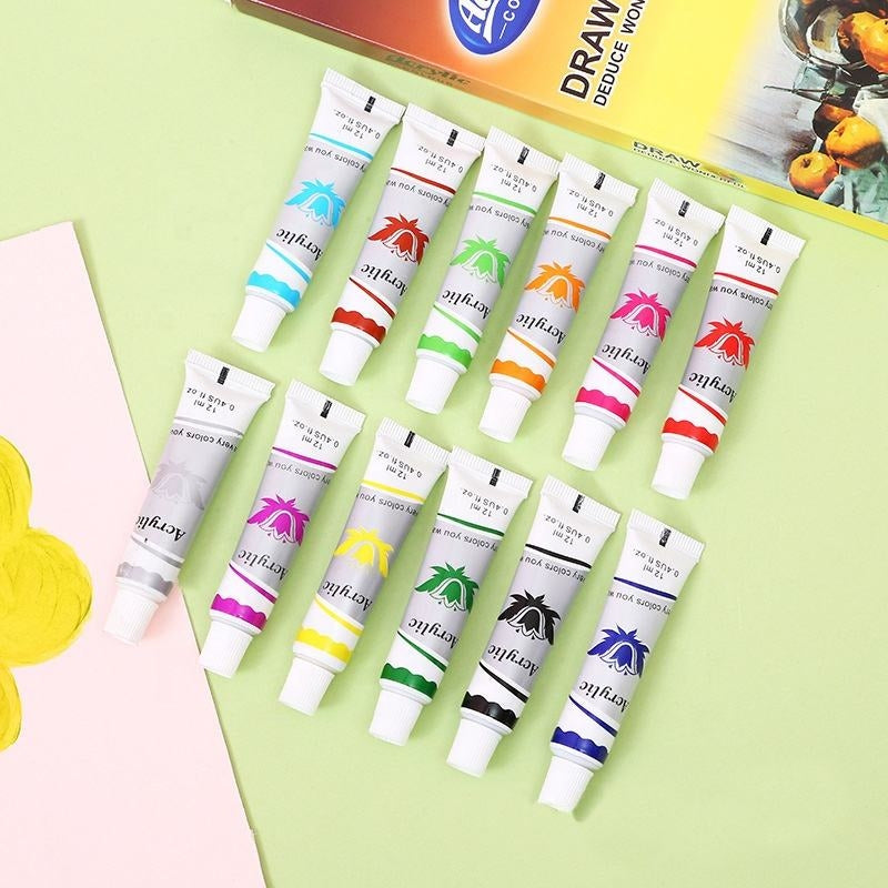 Waterproof Acrylic Non-Toxic Paint - (12 Colors)