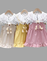 Adorable Cotton Frock With Teddy In Pocket For Kids
