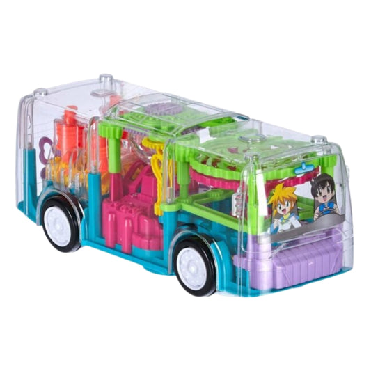 Gear Structured Bus With Transparent Shell For Kids