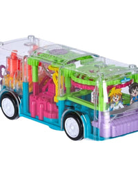 Gear Structured Bus With Transparent Shell For Kids

