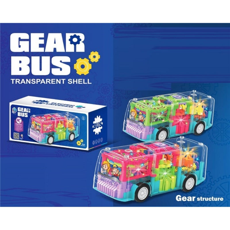 Gear Structured Bus With Transparent Shell For Kids