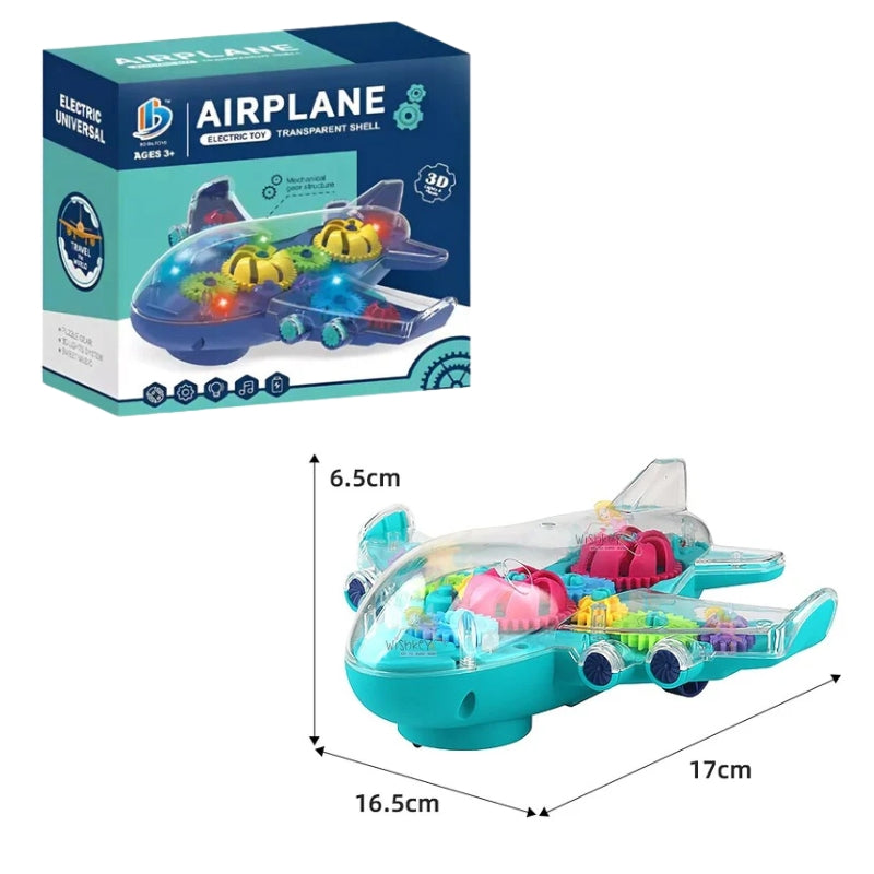 Gear Structured Airplane With Transparent Shell For Kids