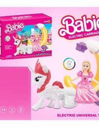 Barbie Electric Unicorn Carriage Toy For Kids
